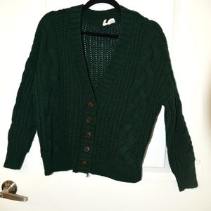 Green button cardigan. Small.